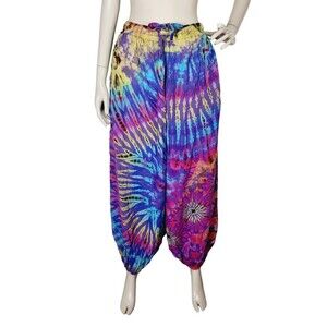 Festival Tie-Dye Harem Gypsy Hippie Boho Rainbow Baggy Balloon Pant Kathmandu